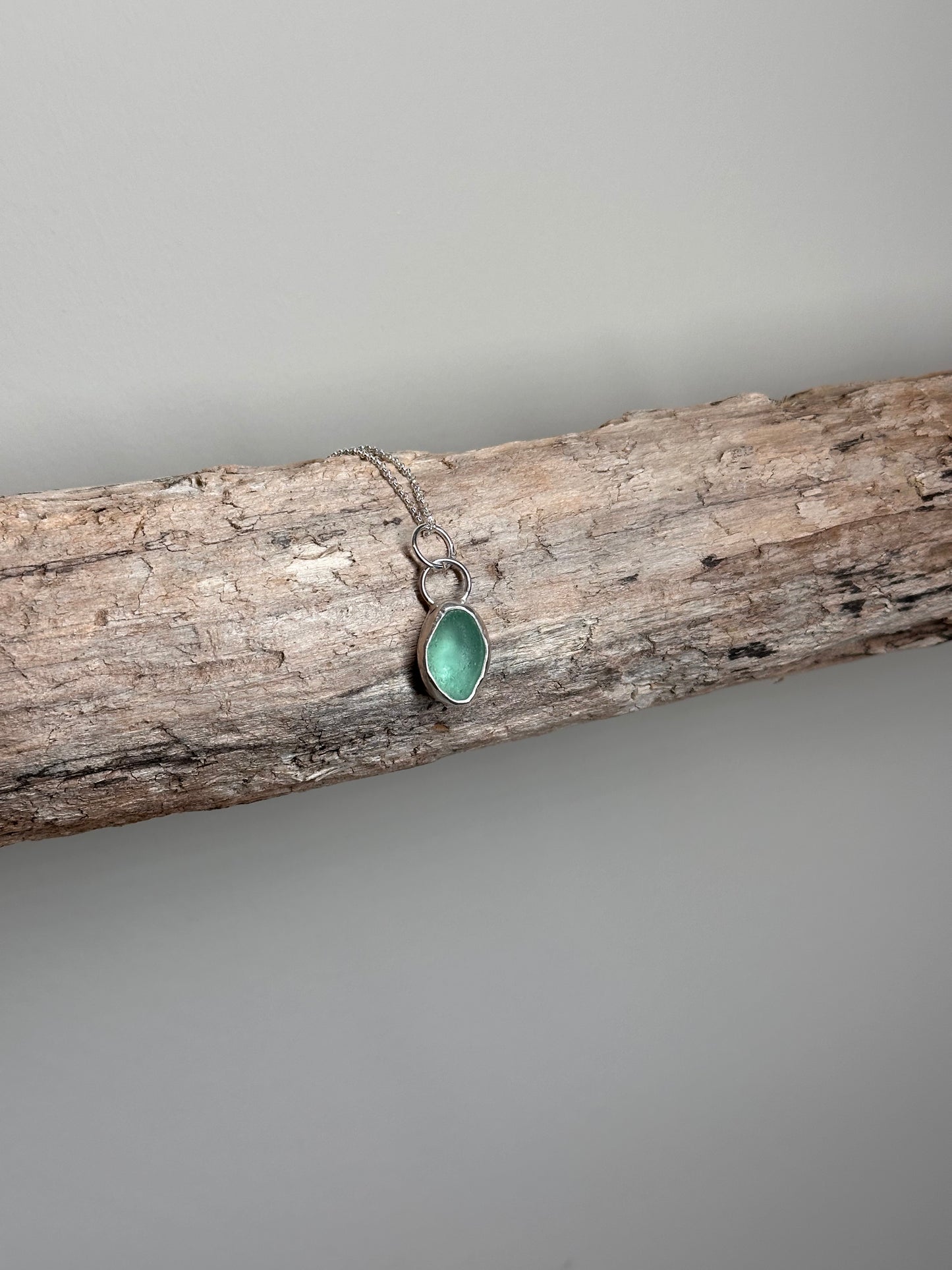 Silver Sea Glass Pendant
