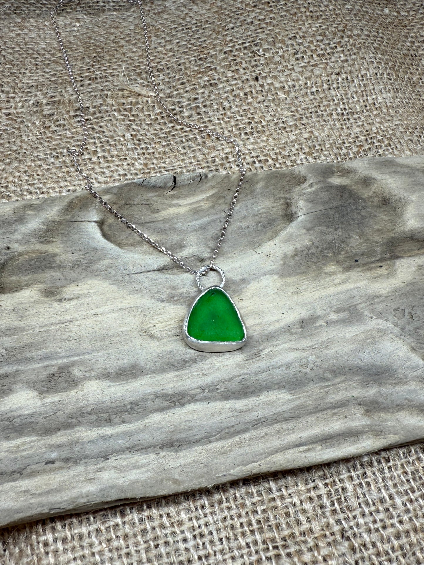 Green Sea Glass Pendant