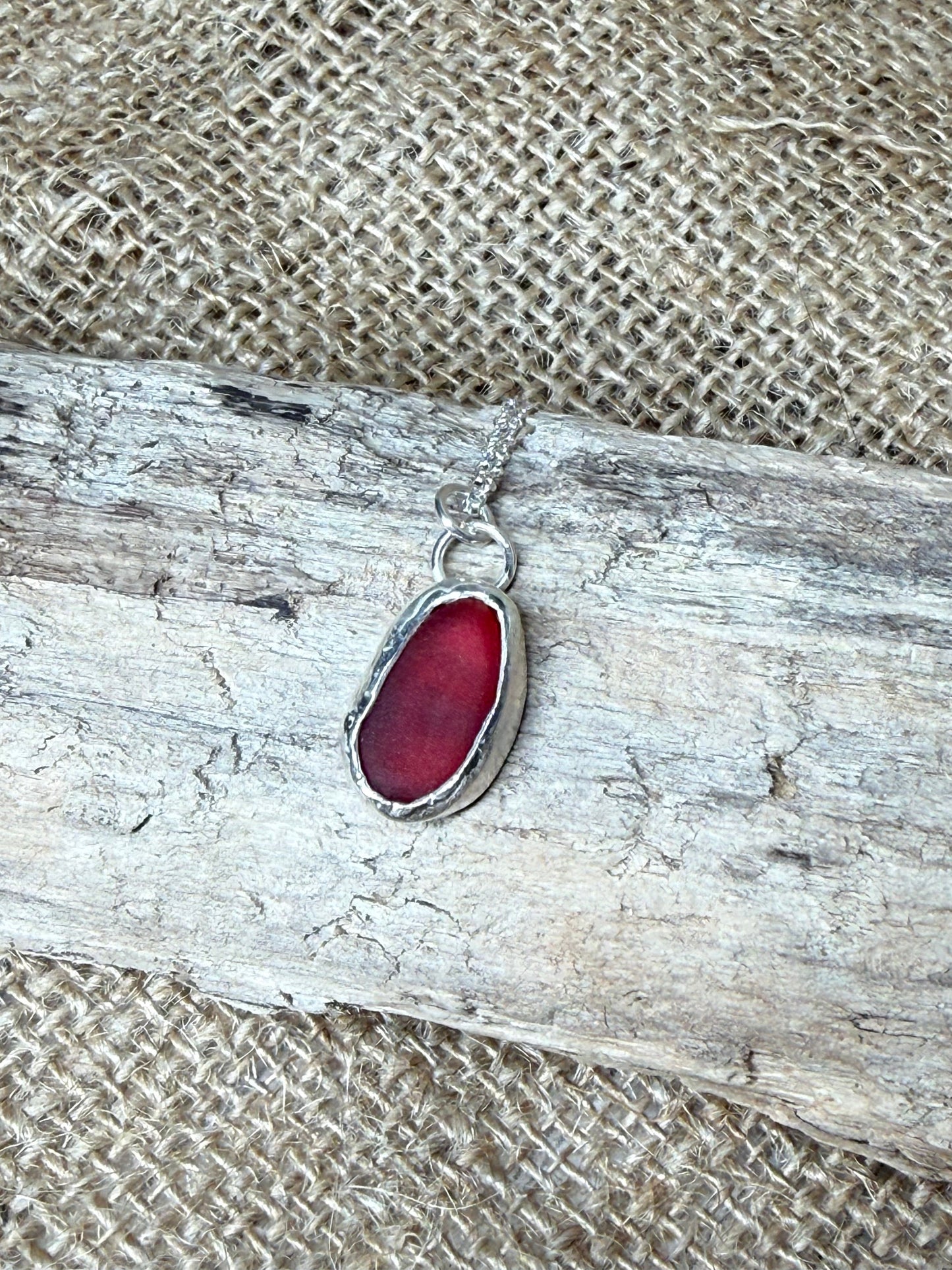 RED SEAGLASS PENDANT