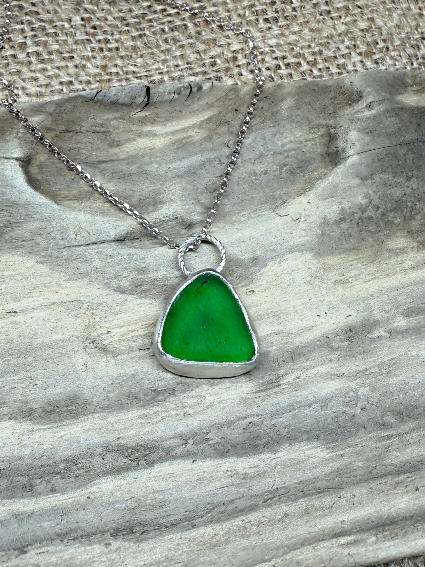 Green Sea Glass Pendant