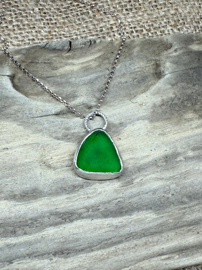 Green Sea Glass Pendant