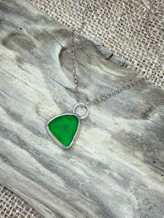 Green Sea Glass Pendant