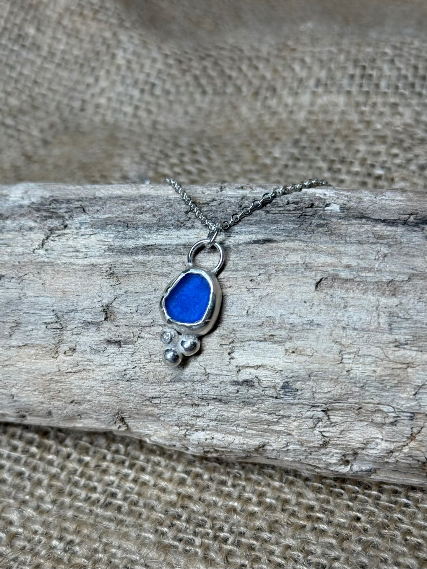 Blue Seaglass Pendant