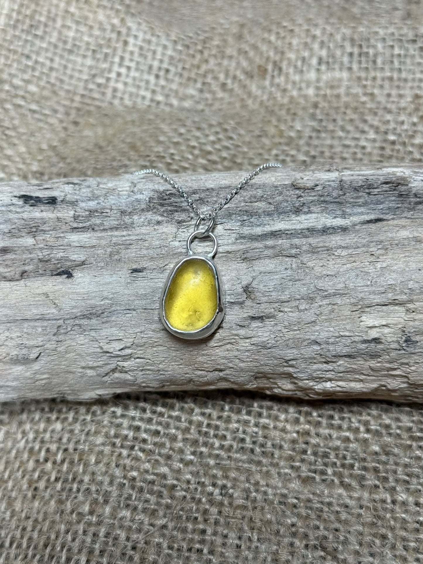 Yellow Seaglass Pendant