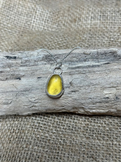 Yellow Seaglass Pendant