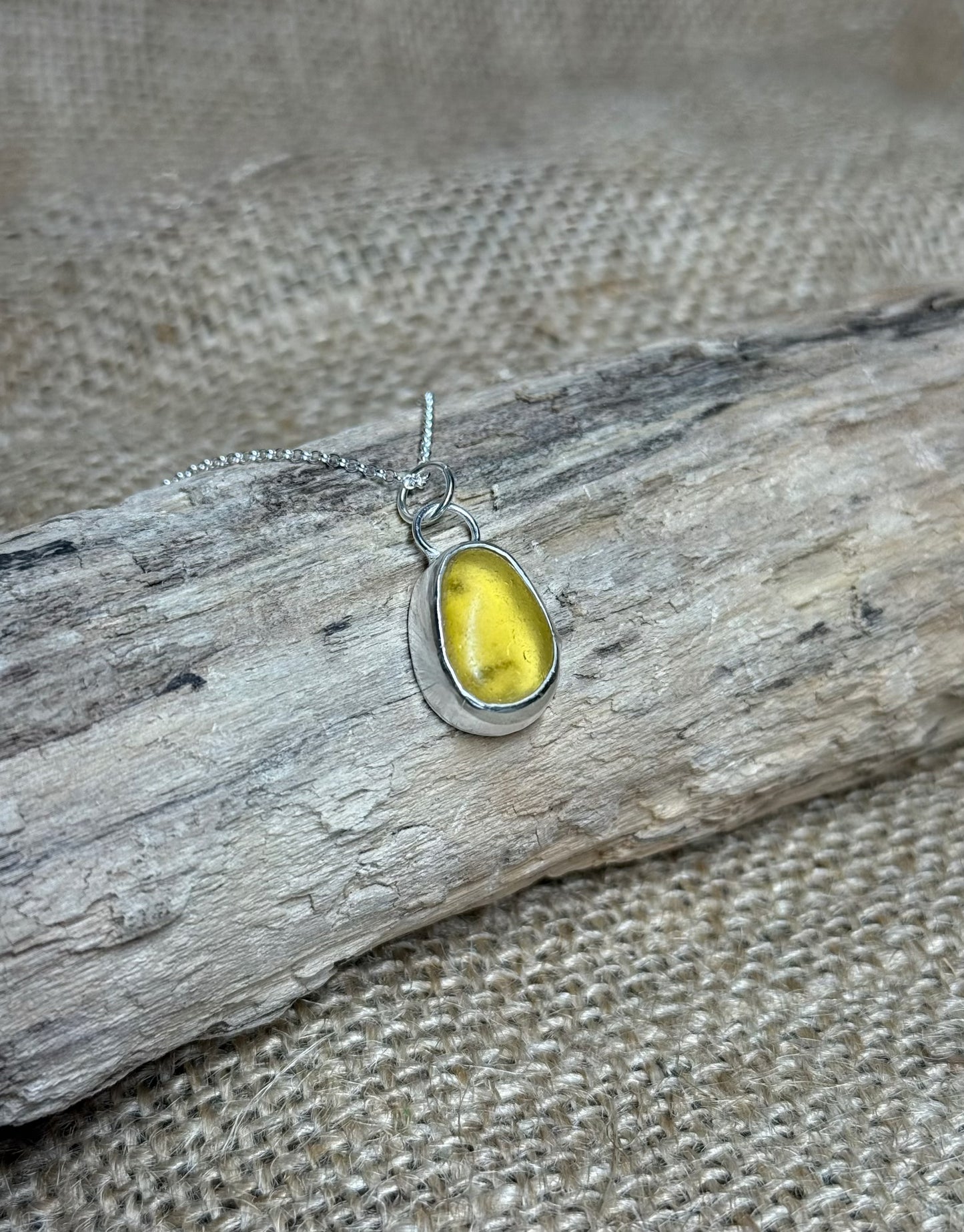 Yellow Seaglass Pendant
